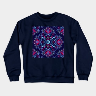 Navy Geometric Flower Mandala Crewneck Sweatshirt